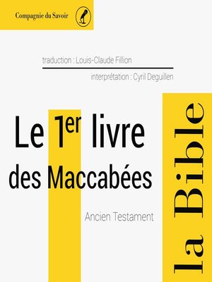 cover image of Le 1er livre des Maccabées